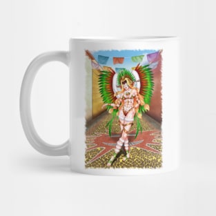 Christmas Quetzalcoatl Rudos Mask Background jagged Mug